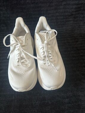 HOKA Clifton 10 White Running Shoes Wide W 9.5B EU 41.5 Womens Sneakers